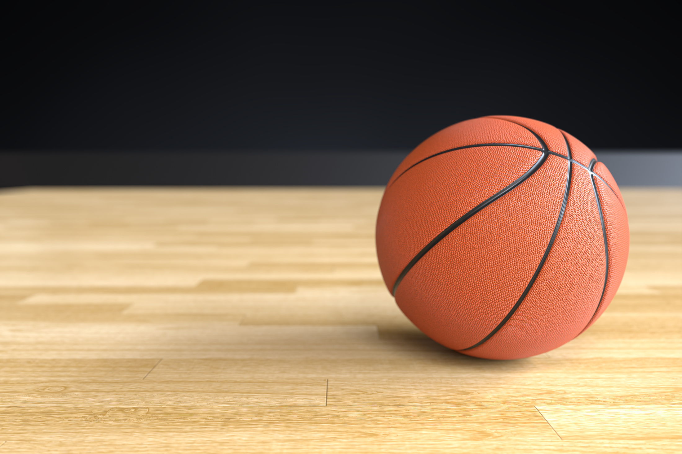 basketball on the basketball court
